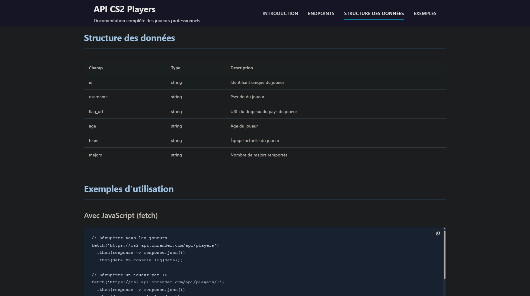 CS2 API
